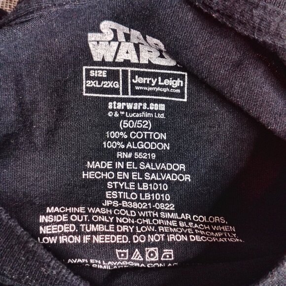 Star Wars Darth Vader T-Shirt Size XXL Black Jerry Leigh Short Sleeve Crew - Picture 3 of 8